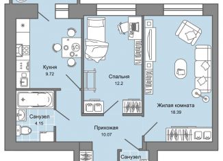 Продам 2-комнатную квартиру, 58 м2, Ульяновск, Заволжский район, жилой комплекс Центрополис, 4
