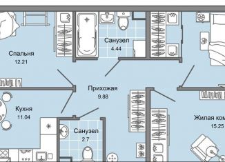 Продажа 3-комнатной квартиры, 71 м2, Ульяновск, жилой комплекс Юлла, 2