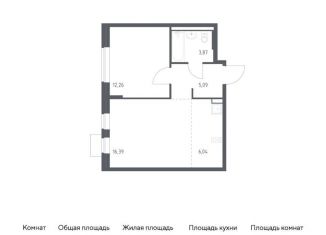 Однокомнатная квартира на продажу, 43.7 м2, поселение Рязановское, жилой комплекс Подольские Кварталы, к1