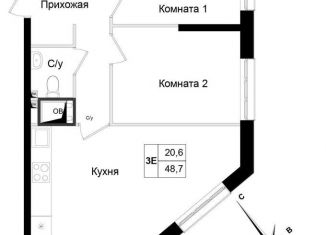 Продается 2-комнатная квартира, 48.7 м2, Химки, ЖК Две Столицы, улица имени К.И. Вороницына, 18к1