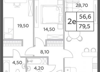Продажа трехкомнатной квартиры, 79.5 м2, Москва, проспект Генерала Дорохова, вл1к1, метро Раменки