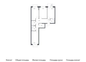 Продается 3-ком. квартира, 78.4 м2, Московская область, жилой комплекс Томилино Парк, к6.1