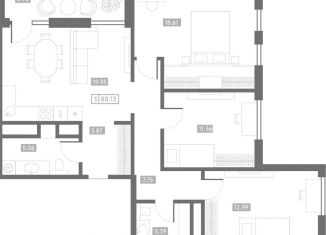 Продам 3-ком. квартиру, 88.1 м2, Ростов-на-Дону, Чувашский переулок, 13/123