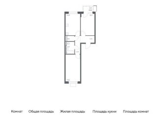 Двухкомнатная квартира на продажу, 60.5 м2, Московская область, жилой комплекс Прибрежный Парк, 7.1