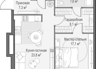 Продажа однокомнатной квартиры, 67.1 м2, Москва, метро Улица 1905 года