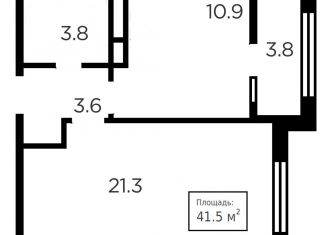 Продажа однокомнатной квартиры, 41.5 м2, Красногорск, ЖК Миниполис Серебрица, Серебряный бульвар, 3