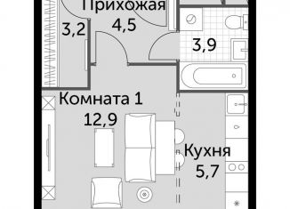 Продаю квартиру студию, 30.2 м2, посёлок Развилка, ЖК Римский