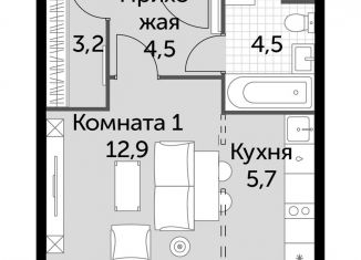 Продается квартира студия, 30.8 м2, посёлок Развилка, ЖК Римский