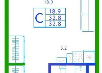 Продам квартиру студию, 32.8 м2, Мытищи