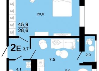 Продажа 1-комнатной квартиры, 36.3 м2, Горячий Ключ