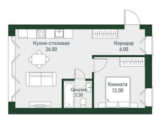 Продается 1-ком. квартира, 42.7 м2, Челябинская область