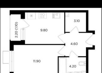 Продам однокомнатную квартиру, 34.7 м2, посёлок Развилка, посёлок Развилка, 207Ю