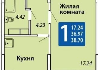 Продаю 1-ком. квартиру, 40.4 м2, Чебоксары, улица Богдана Хмельницкого, 127к2, Ленинский район