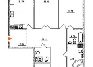 Продам 4-комнатную квартиру, 141.7 м2, Санкт-Петербург, метро Крестовский остров, Петровская коса, 6к1