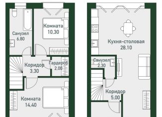 Продается 2-ком. квартира, 74.3 м2, Челябинская область