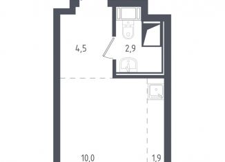 Продам квартиру студию, 19.3 м2, Люберцы, жилой комплекс Люберцы 2020, к67