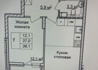 1-комнатная квартира на продажу, 38.1 м2, Нижний Новгород, ЖК Новая Кузнечиха