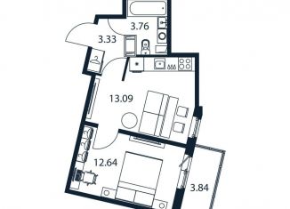 Продам 1-комнатную квартиру, 34 м2, Мурино