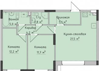 Продам двухкомнатную квартиру, 62.6 м2, Ижевск, ЖК Холмогоровский