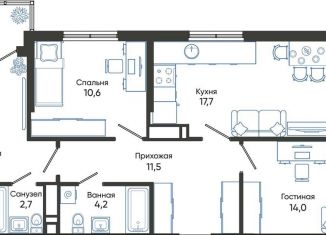 Продам 3-комнатную квартиру, 79.6 м2, Новороссийск