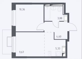 Продажа 2-комнатной квартиры, 33.8 м2, Московская область, микрорайон Пригород Лесное, к11.1
