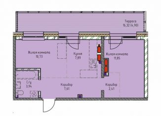 Продажа 2-ком. квартиры, 60.8 м2, Иркутск, ЖК Стрижи Сити