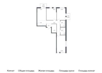 Продаю 3-комнатную квартиру, 77.7 м2, Тюмень, жилой комплекс Чаркова 72, 1.2