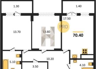 Продам 2-ком. квартиру, 79.1 м2, Калининград, Центральный район, улица Дубовая Аллея, 3Ак2