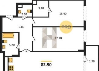 Продаю двухкомнатную квартиру, 87.5 м2, Калининград, Центральный район, улица Дубовая Аллея, 3Ак2