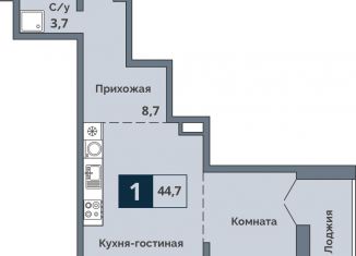 Продам однокомнатную квартиру, 44.7 м2, Курган, жилой район Центральный, улица Коли Мяготина, 168