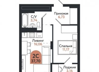 Продажа 2-комнатной квартиры, 37.7 м2, Томск