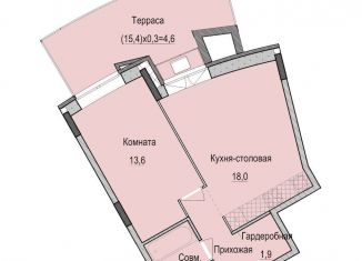 Продам однокомнатную квартиру, 41.1 м2, Казань