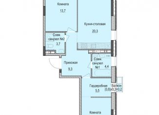 Продажа 2-ком. квартиры, 68 м2, Казань