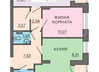 Продажа двухкомнатной квартиры, 68.2 м2, Воронеж, ЖК Суворов-Сити, улица 121-й Стрелковой Дивизии, 9