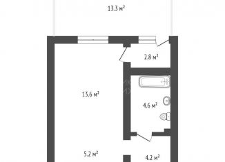 Продается 1-ком. квартира, 43 м2, село Ембаево, Бульварная улица, 9