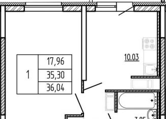 Продам 1-ком. квартиру, 36.4 м2, Мурино, улица Шувалова, 20к2, ЖК Территория