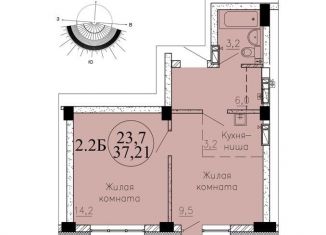 Продается 2-комнатная квартира, 37.2 м2, Новосибирск, Озёрная улица