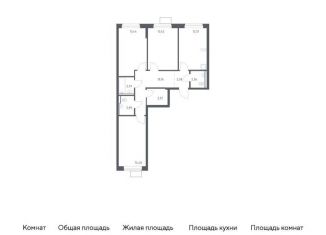 Трехкомнатная квартира на продажу, 78.6 м2, Московская область, жилой комплекс Егорово Парк, к3.1
