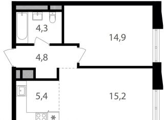 Продажа однокомнатной квартиры, 44.6 м2, Москва, 1-й Кирпичный переулок, 17А