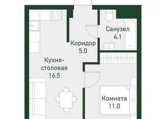 Продаю однокомнатную квартиру, 36.9 м2, Кременкульское сельское поселение