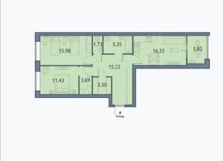 Продажа 2-комнатной квартиры, 78.9 м2, Брянская область, микрорайон Мегаполис-Парк, 22к2