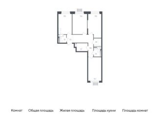 Продажа трехкомнатной квартиры, 77.7 м2, Мытищи, жилой комплекс Мытищи Парк, к4.2