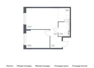 Продаю 1-комнатную квартиру, 40.6 м2, село Лайково