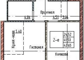 Двухкомнатная квартира на продажу, 42.7 м2, Красноярск, Октябрьский район