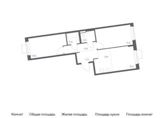 Двухкомнатная квартира на продажу, 59.6 м2, Москва, жилой комплекс Подольские Кварталы, к1