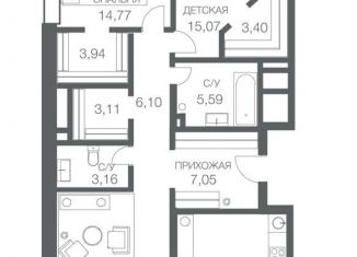 Продается 2-комнатная квартира, 100.3 м2, Москва, Шмитовский проезд, 39к1, ЖК Хедлайнер