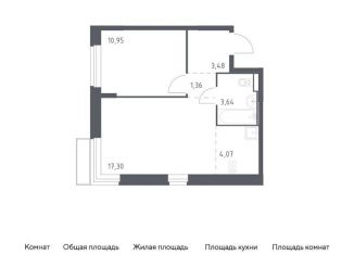 Продаю однокомнатную квартиру, 40.8 м2, поселение Филимонковское, жилой комплекс Квартал Марьино, к2