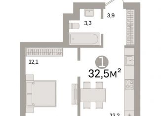 Продажа однокомнатной квартиры, 32.5 м2, Москва, район Печатники