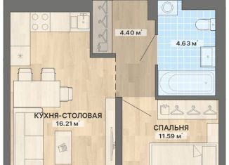 Продаю однокомнатную квартиру, 39.8 м2, Екатеринбург, ЖК Нова парк