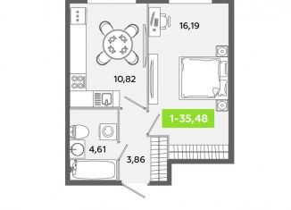 1-комнатная квартира на продажу, 35.5 м2, городской посёлок Янино-1